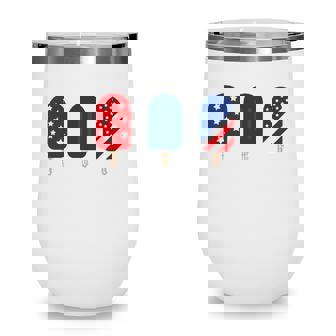 Independence Day Usa Patriotic American Flag July 4Th Red White Blue Popsicle Wine Tumbler - Seseable