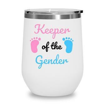 Keeper Of The Gender Reveal Party Supplies Wine Tumbler - Seseable