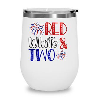 Kids Red White & Two 2Nd Birthday 4Th Of July Independence Day Wine Tumbler - Seseable