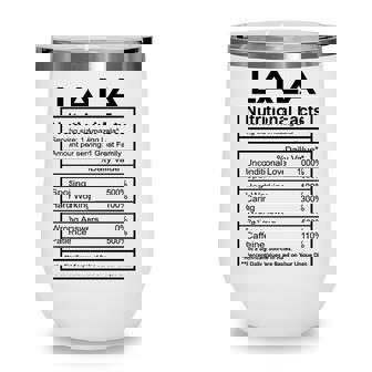 Lala Grandma Gift Lala Nutritional Facts Wine Tumbler | Seseable CA