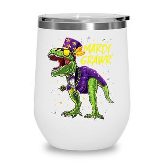 Mardi Grawrrex Toddler Kids Mardi Gras Boys Gift Costume Wine Tumbler - Seseable