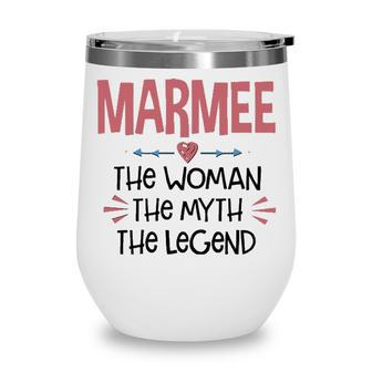 Marmee Grandma Gift Marmee The Woman The Myth The Legend Wine Tumbler - Seseable