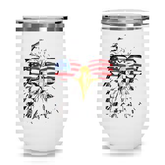 Mens Patriotic Bald Eagle Usa American Flag 4Th Of July Cool Gift Wine Tumbler - Seseable