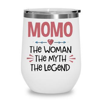 Momo Grandma Gift Momo The Woman The Myth The Legend Wine Tumbler - Seseable