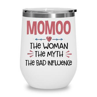 Momoo Grandma Gift Momoo The Woman The Myth The Bad Influence Wine Tumbler - Seseable