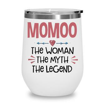 Momoo Grandma Gift Momoo The Woman The Myth The Legend Wine Tumbler - Seseable