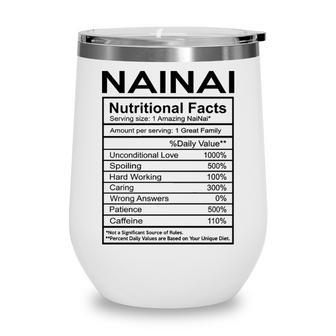 Nainai Grandma Gift Nainai Nutritional Facts Wine Tumbler - Seseable