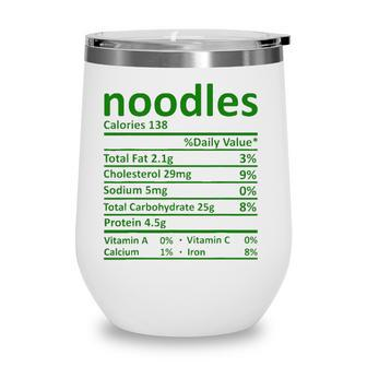 Noodles Nutrition Thanksgiving Costume Food Facts Christmas Wine Tumbler - Seseable