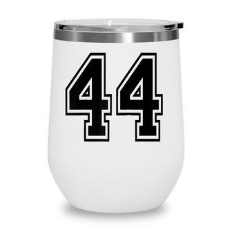 Number 44 Sports Jersey Player Uniform Number 44Th Birthday Raglan Baseball Tee Wine Tumbler - Seseable