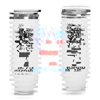Nurse Squad Independence Day 4Th July Firework American Flag Nursing Gift Wine Tumbler - Seseable