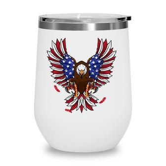 Patriotic July 4Th Usa Eagle Lovers American Flag Eagle Wine Tumbler - Seseable