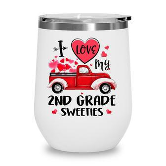 Ph Cute Truck Valentines Day 2Nd Grade Teacher Costume Wine Tumbler - Seseable