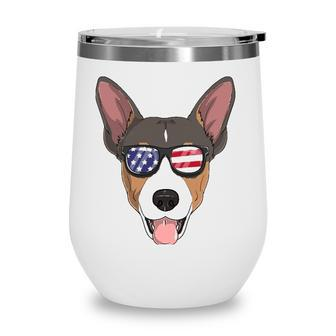Rat Terrier Dog Patriotic Usa 4Th Of July American Gift Cute Wine Tumbler - Seseable