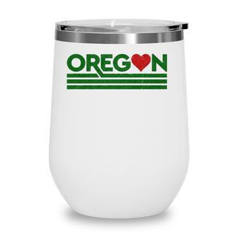 Retro Oregon Love Home State Wine Tumbler - Seseable