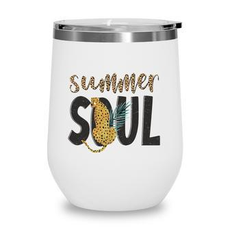 Summer Soul Summer Vibe Leopard Design Wine Tumbler - Seseable