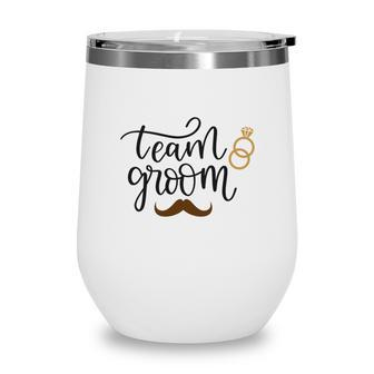 Team Groom Groom Bachelor Party Retro Wine Tumbler - Seseable