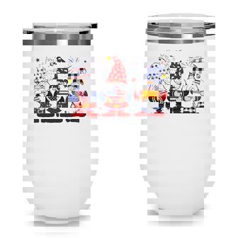 Three Gnomes 4Th Of July Independence Day American Flag Gift Wine Tumbler - Seseable