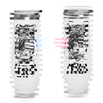 Tiger American Flag 4Th Of July Merica Sunglasses Wine Tumbler | Seseable CA