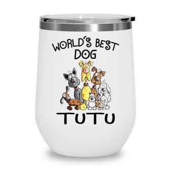Tutu Grandma Gift Worlds Best Dog Tutu Wine Tumbler - Seseable