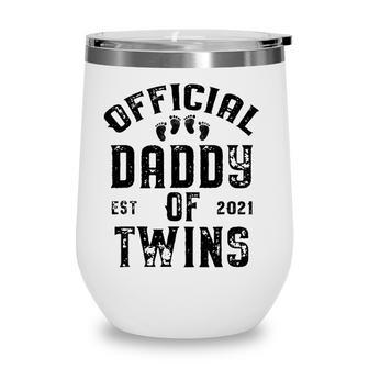 Twin Dad 2021 Funny New Daddy Of Twins Fathers Day Gift Wine Tumbler - Seseable