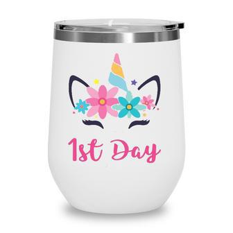 Unicorn First Day Of School 2Nd Grade Teacher Kid Girl Wine Tumbler - Seseable