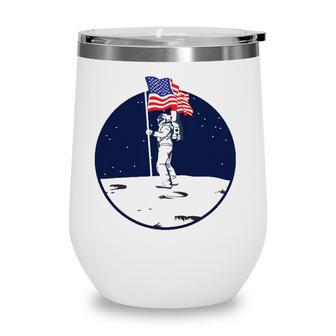 Us Flag Astronaut Independence Day 4Th Of July Party Wine Tumbler - Seseable