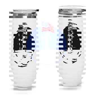 Us Flag Astronaut Independence Day 4Th Of July Party Wine Tumbler - Seseable