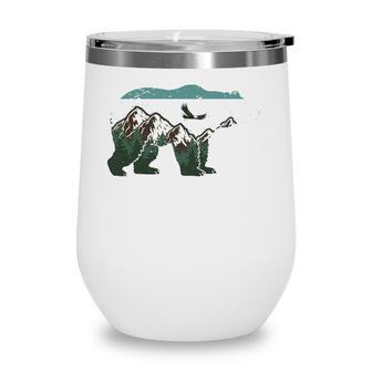 Vintage National Parkbear Wildlife Mountains Wine Tumbler - Seseable