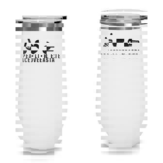 Womens Peace Love Real Estate Funny Real Estate Agent Gift Wine Tumbler | Seseable UK