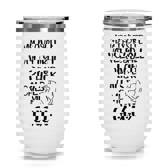 Womens Volleyball Gigi My Favorite Player Calls Me Grandmother Wine Tumbler | Seseable UK