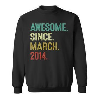 10 Year Old Awesome Since March 2014 10Th Birthday Sweatshirt | Mazezy