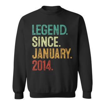 10 Years Old Legend Since January 2014 10Th Birthday Sweatshirt - Monsterry