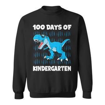 100 Days Of Kindergarten Trex Dinosaur 100Th Day School Boys Sweatshirt - Thegiftio UK