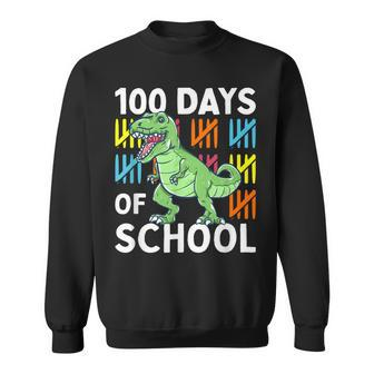 100 Days Of School Boys Dinosaur 100Th Day Dino Sweatshirt - Seseable
