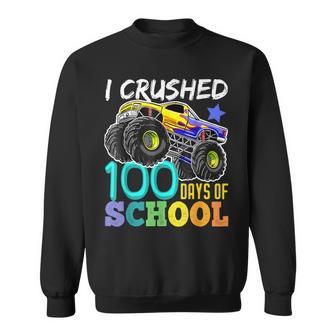 100 Days Of School Monster Truck 100Th Days Of School Boys Sweatshirt - Monsterry CA