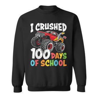 100 Days Of School Monster Truck Boys 100Th Day Of School Sweatshirt - Seseable