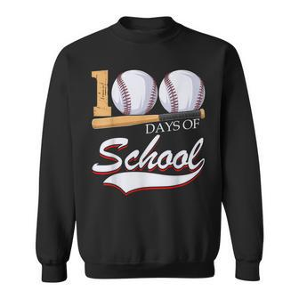100 Days Of School Sports Game Baseball Player Student Sweatshirt - Seseable