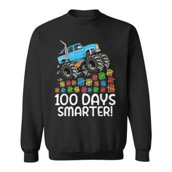 100 Days Smarter Monster Truck 100 Days Of School 100Th Day Sweatshirt | Mazezy