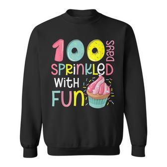 100 Days Sprinkled With Fun Cupcake 100Th Day Of School Girl Sweatshirt - Monsterry AU