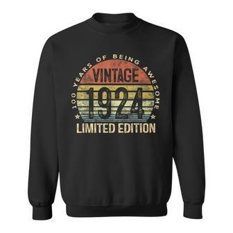 100 Year Old Vintage 1924 Limited Edition 100 Birthday Sweatshirt - Thegiftio UK