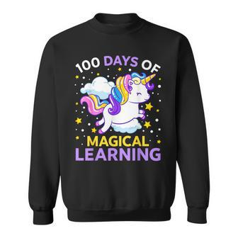 100Th Day Of School Unicorn Girls 100 Days Of Kindergarten Sweatshirt | Seseable CA