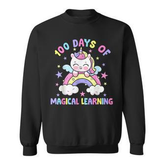 100Th Day Of School Unicorn Girls 100 Days Of School Girls Sweatshirt | Mazezy