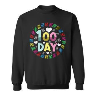 100Th Days Counting Tally Marks Happy 100Th Day Of School Sweatshirt - Monsterry CA