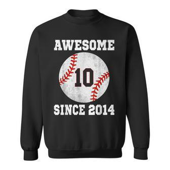 10Th Birthday Baseball Player 10 Years Old Vintage Sports Sweatshirt - Seseable