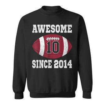 10Th Birthday Football Player 10 Years Old Vintage Sports Sweatshirt - Monsterry AU