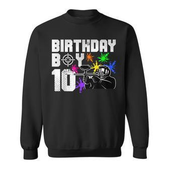 10Th Birthday Paintball Outdoor Sport 10 Year Old Sweatshirt - Seseable