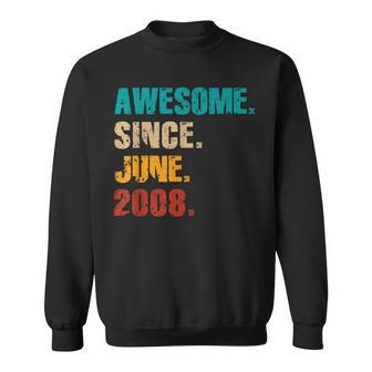 16 Year Old Vintage Awesome Since June 2008 16Th Birthday Sweatshirt - Monsterry AU