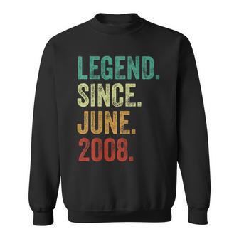16 Years Old Legend Since June 2008 16Th Birthday Sweatshirt - Seseable