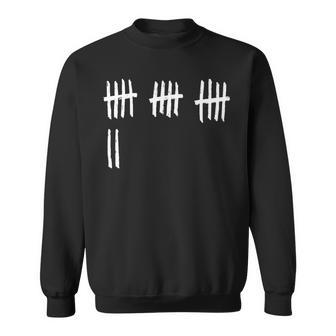 17Th Birthday Outfit 17 Years Old Tally Marks Anniversary Sweatshirt - Monsterry AU