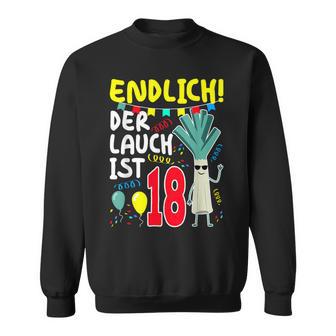 18Th Birthday Boy Der Lauch Ist Endlich 18 Jahre Black Sweatshirt - Seseable